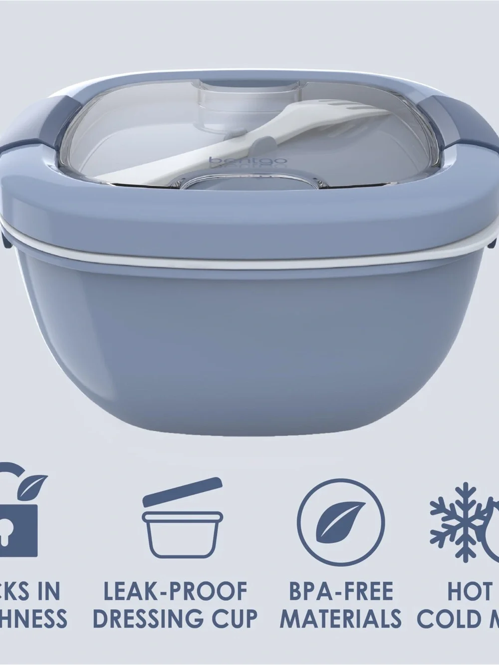 Bentgo Salad Container - 54 oz Bowl with 4-Compartment Toppings